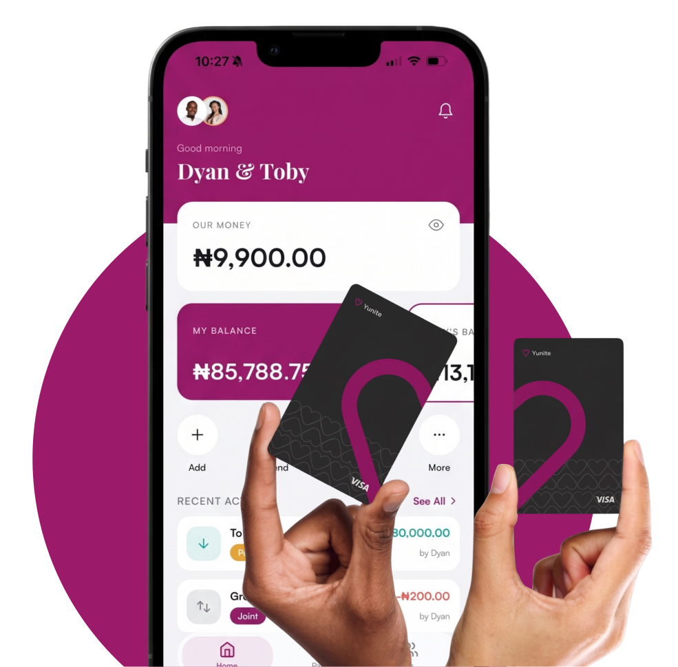 The Yunite app and debit cards
